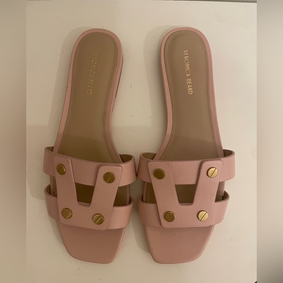Veronica Beard Shoes - Veronica Beard Blush Sandals with Gold Accents